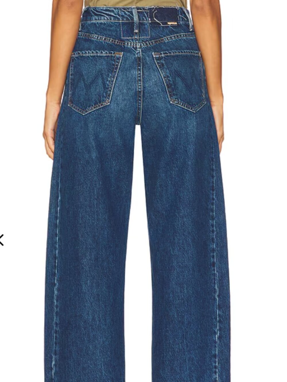 MOTHER Navy Blue Cropped Wide-Leg Jeans - Picture 3 of 9